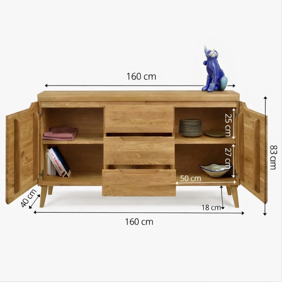 Massief eiken dressoir Milan 3 | NordicStory - Image 6