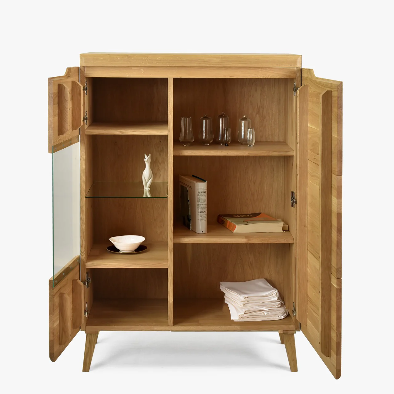 Vitrinekast van massief eikenhout Milan 3 | NordicStory - Image 3