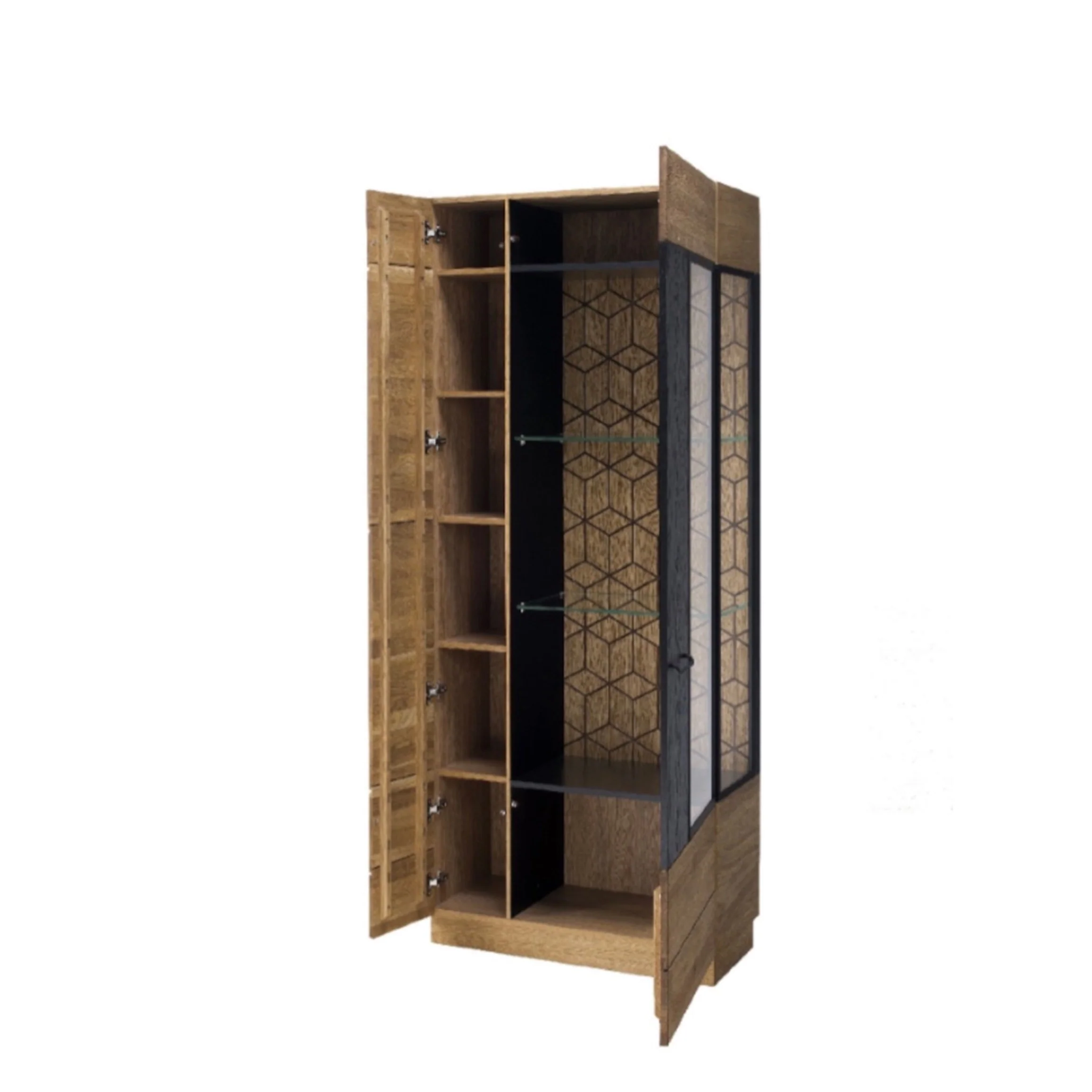 Eikenhouten vitrinekast MOZAIK 12 | LoftStory - Image 6