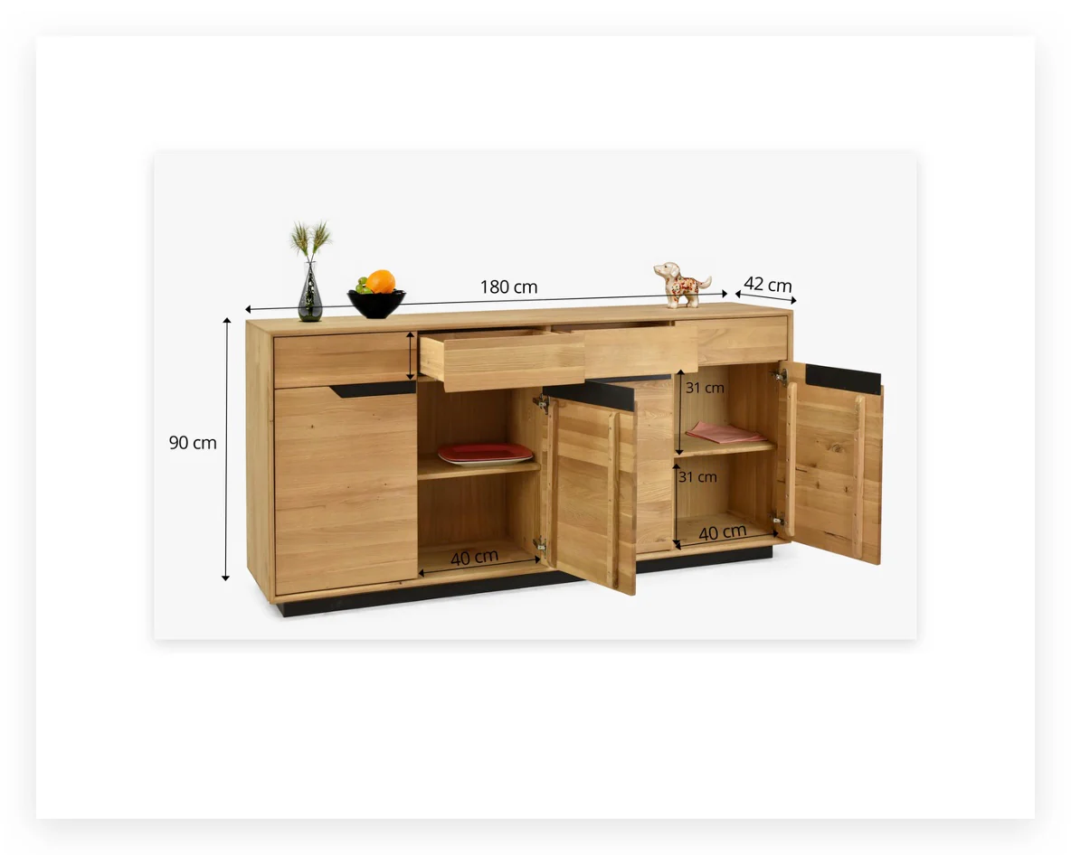 Massief eikenhouten dressoir Bremen | NordicStory - Image 14