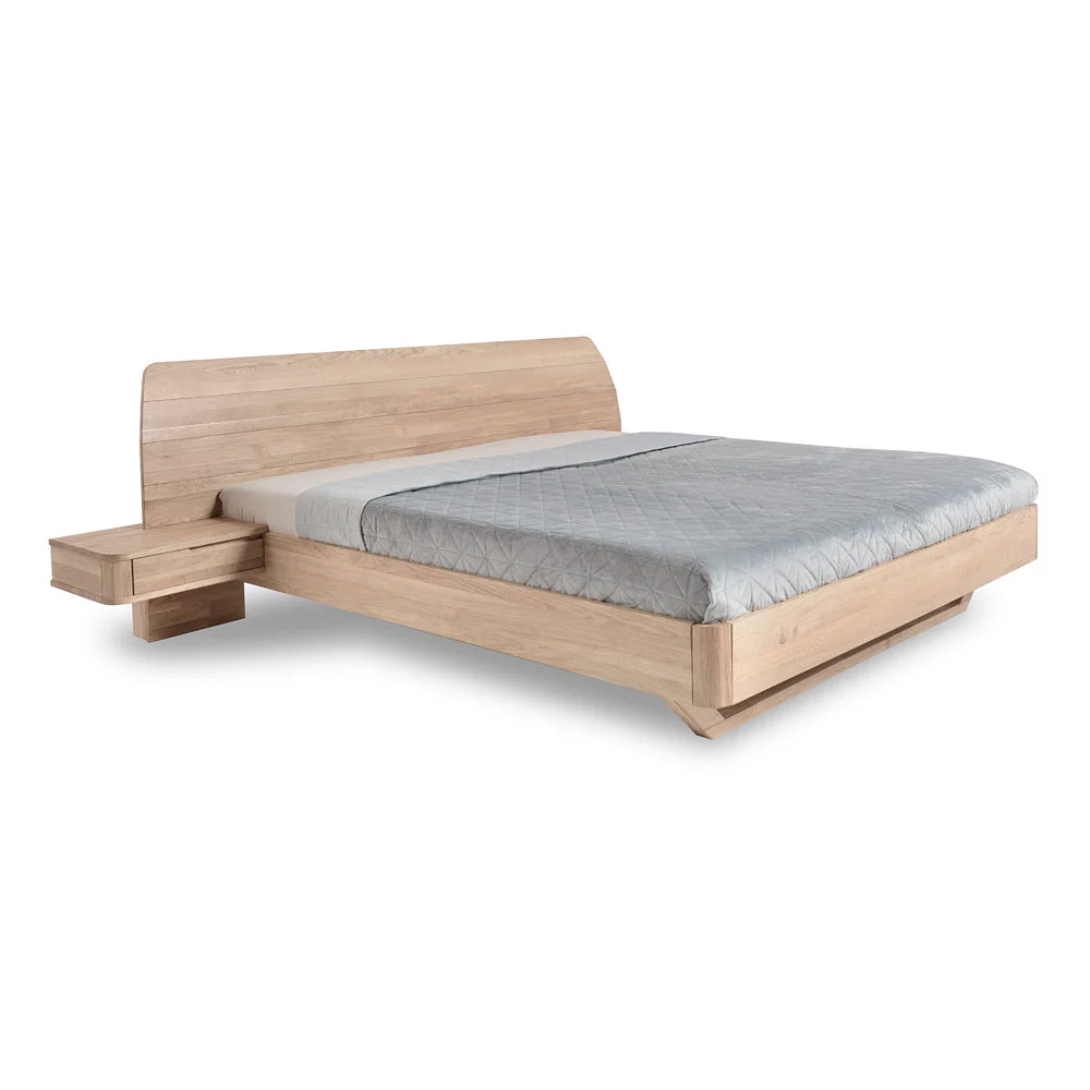 Massief eikenhouten bed met vastgebouwde nachtkastjes ALINA | NordicStory - Image 3