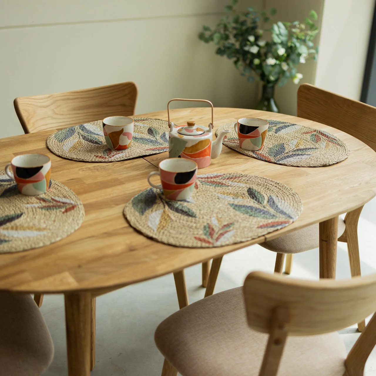 Set Escandi massief houten tafel en 4 stoelen Diana - Image 6