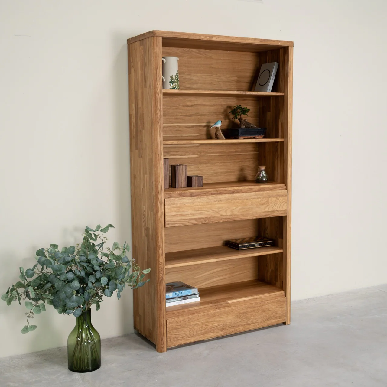 Boekenkast Wandrek met 2 lades van massief eikenhout Elsa 2 | NordicStory - Image 4