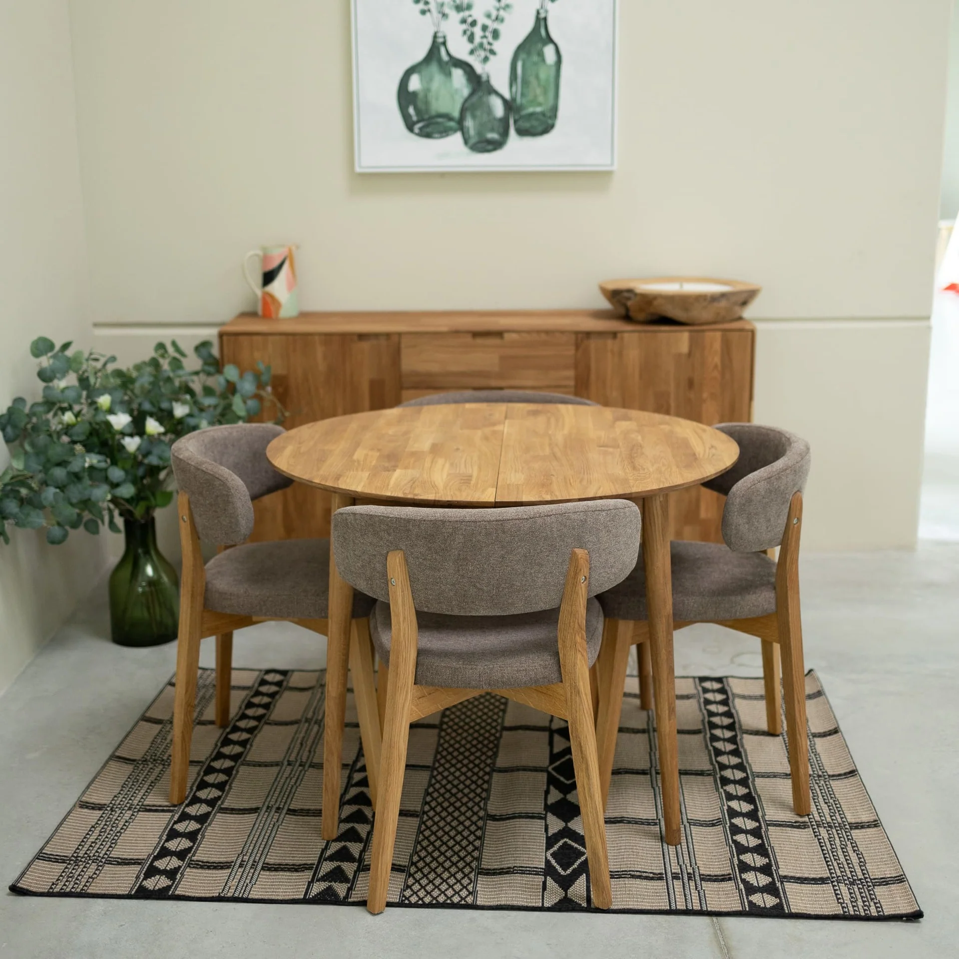 Ronde, uitschuifbare eettafel van massief eikenhout Escandi 3 | NordicStory - Image 5