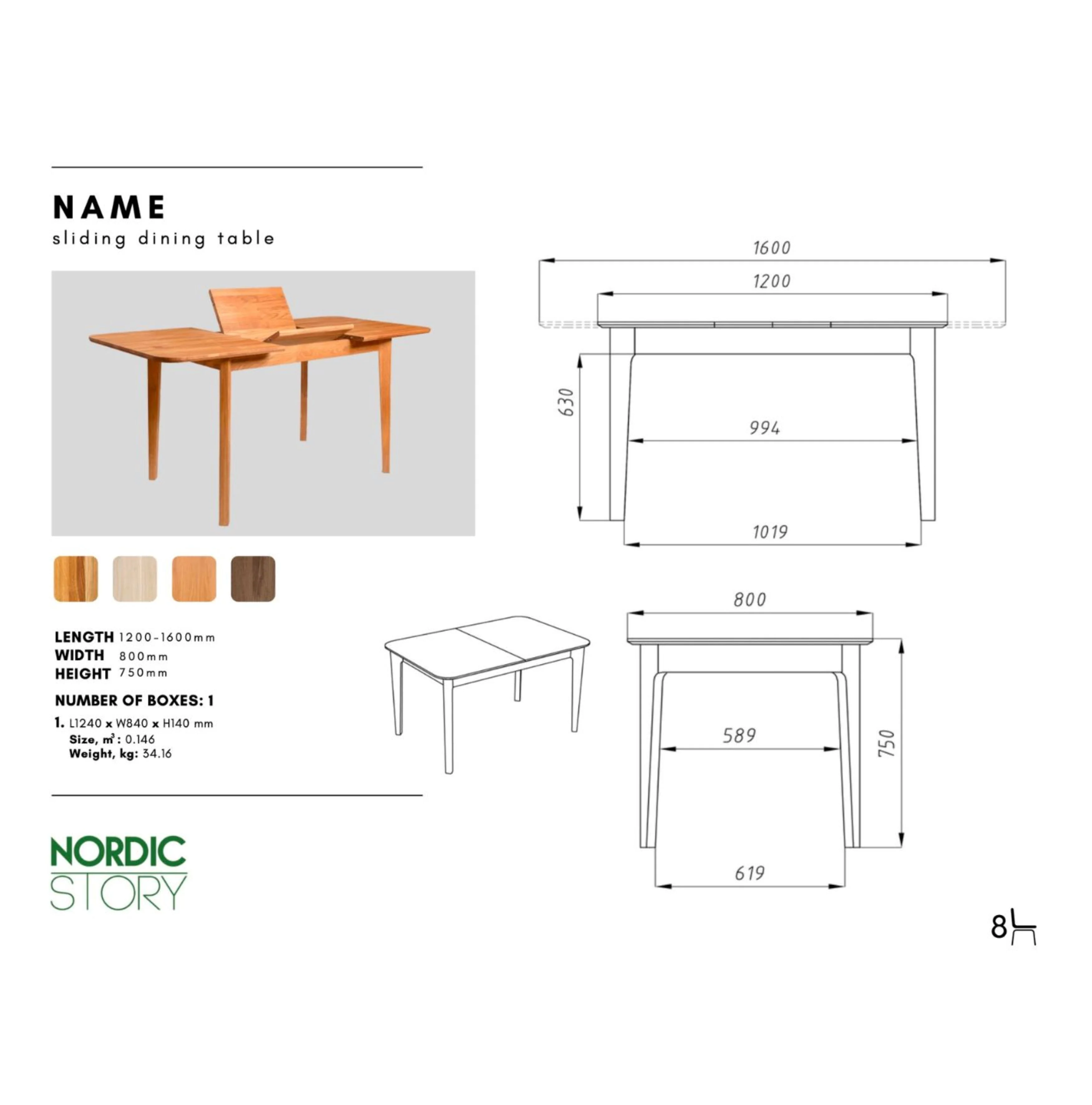 Uitschuifbare eettafel van massief eikenhout France | NordicStory - Image 14