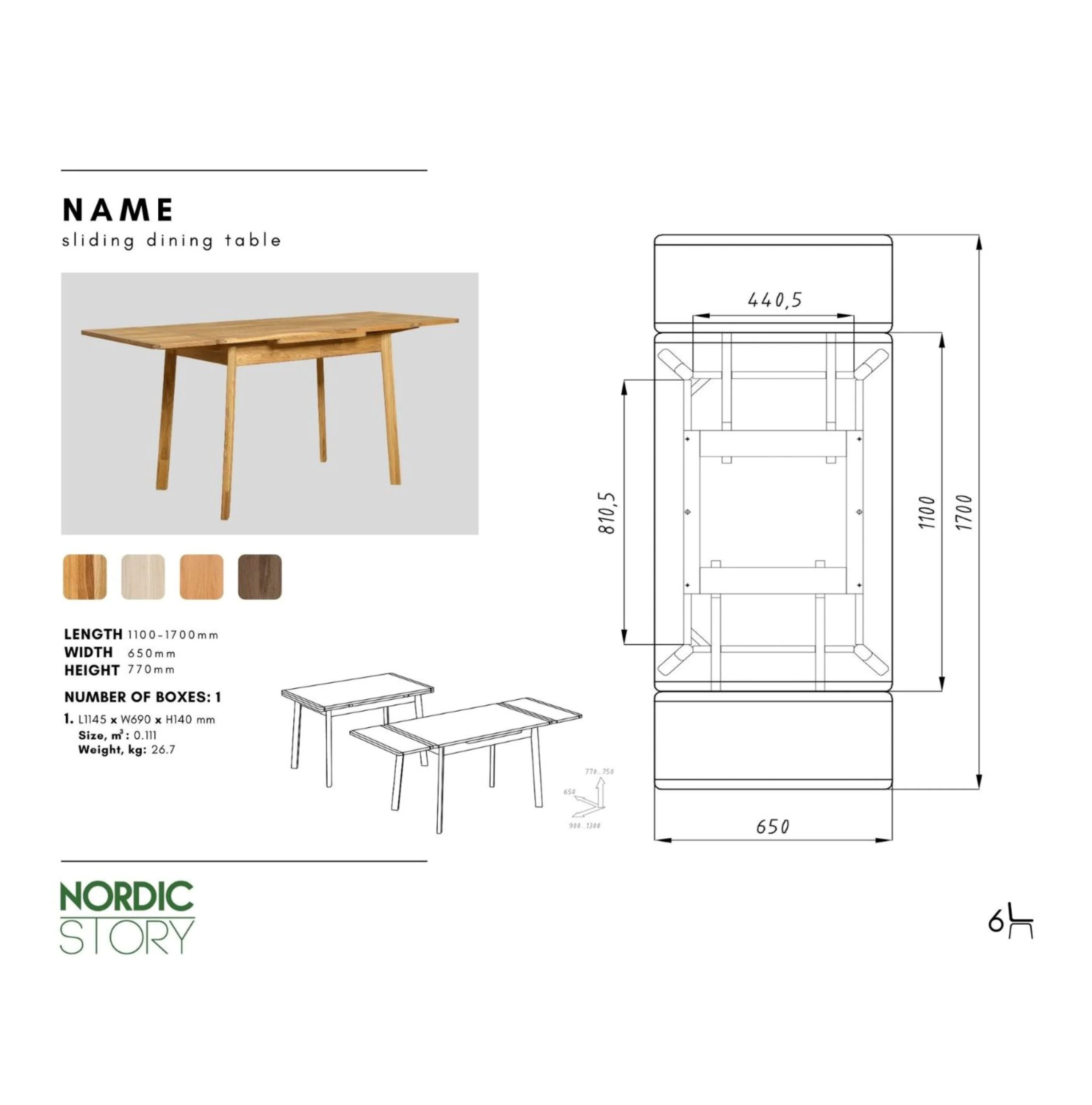 Uitschuifbare eettafel van massief eikenhout Mini 1 | NordicStory - Image 22