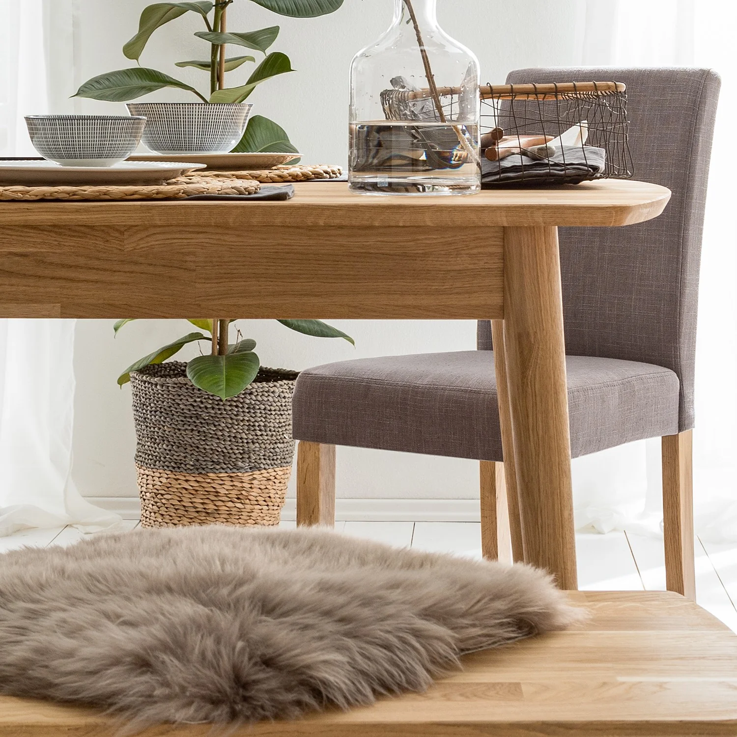 Rechthoekige uitschuifbare eettafel in massief eiken Escandi | NordicStory - Image 10