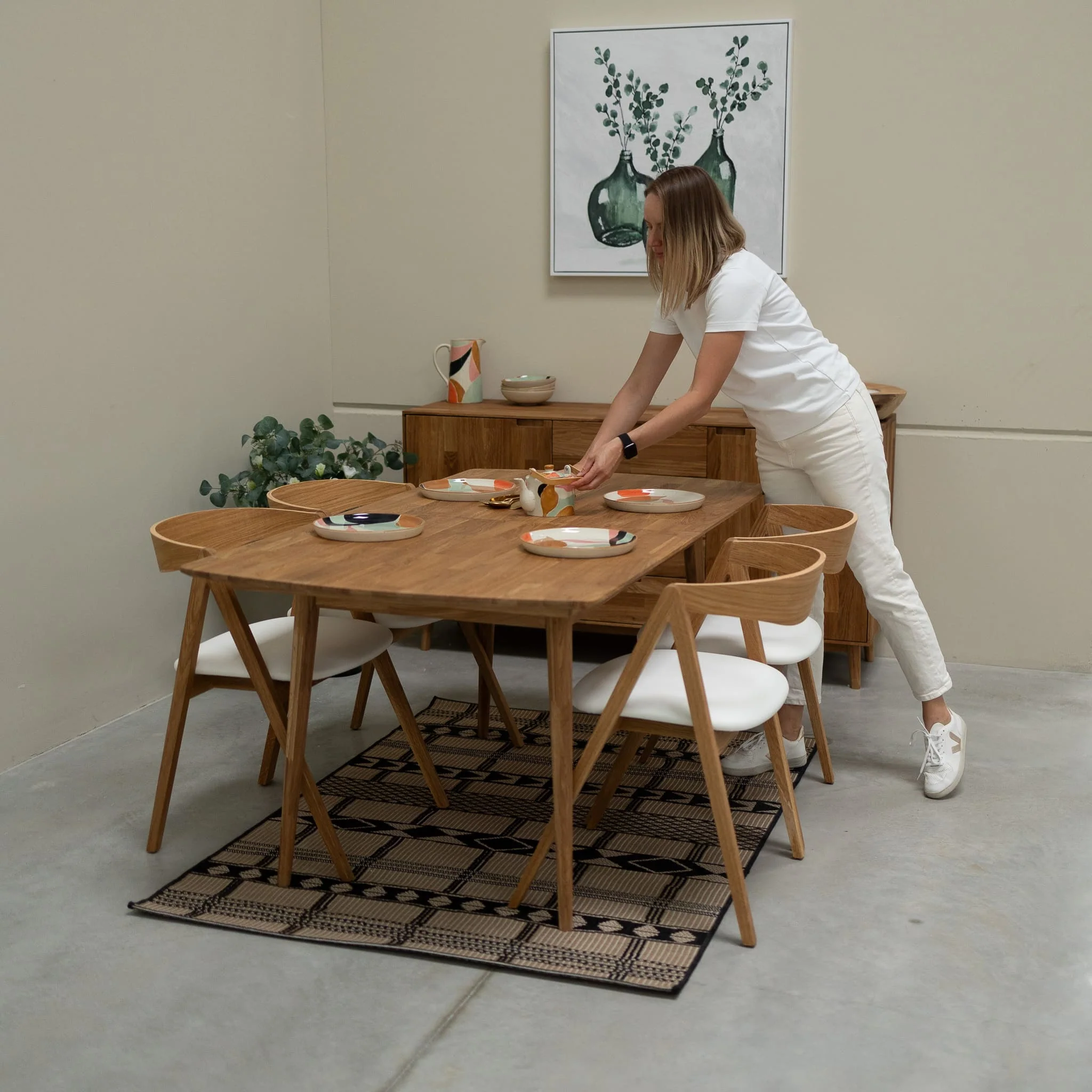 Rechthoekige uitschuifbare eettafel in massief eiken Escandi | NordicStory - Image 4