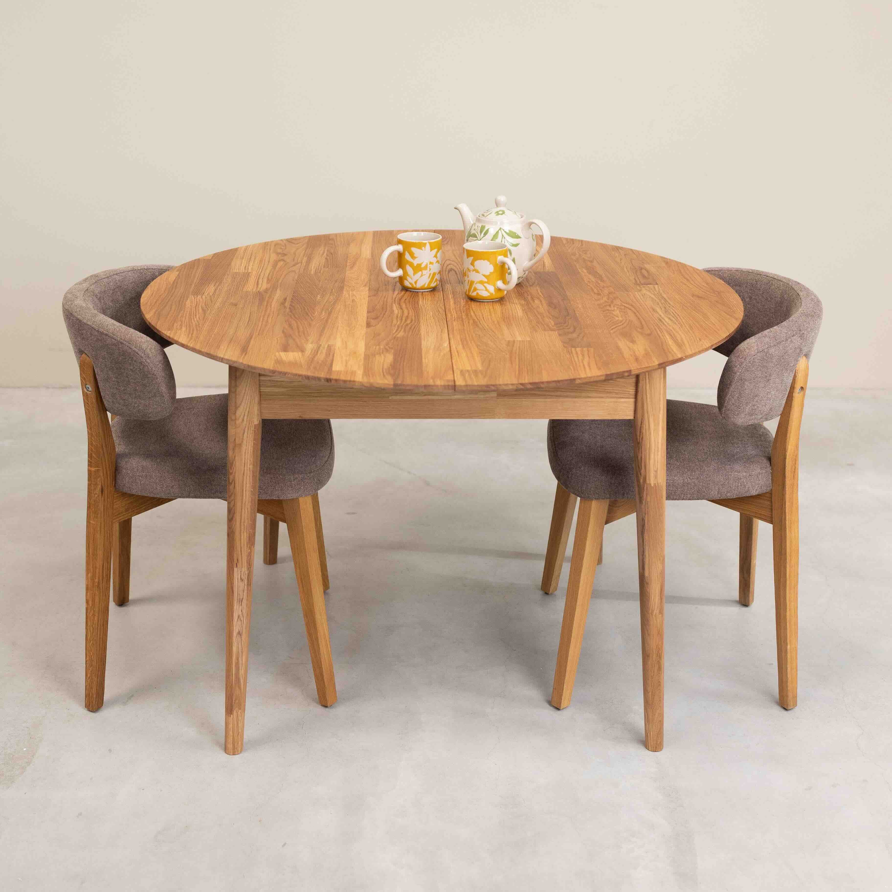 Ronde, uitschuifbare eettafel van massief eikenhout Escandi 5 | NordicStory - Image 13