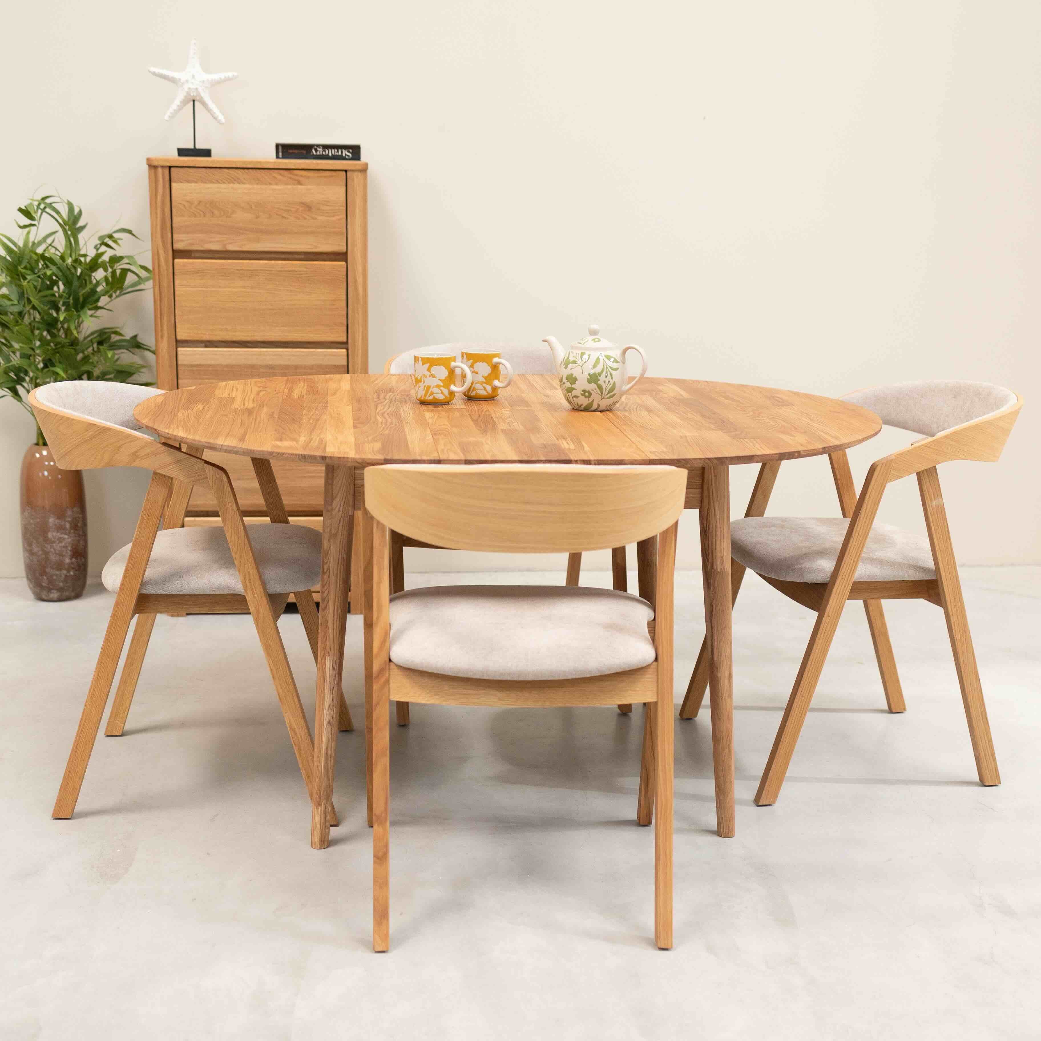 Ronde, uitschuifbare eettafel van massief eikenhout Escandi 5 | NordicStory - Image 15
