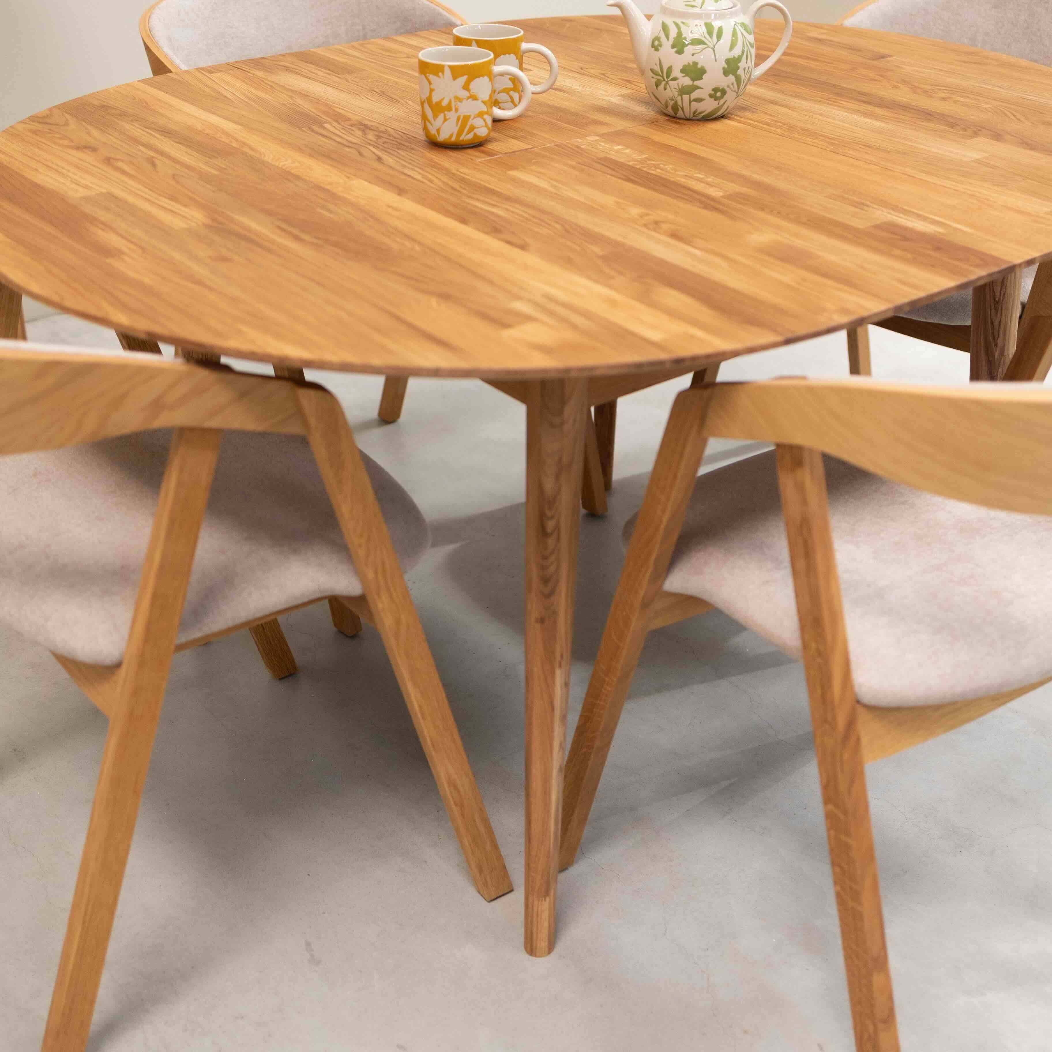 Ronde, uitschuifbare eettafel van massief eikenhout Escandi 5 | NordicStory - Image 16