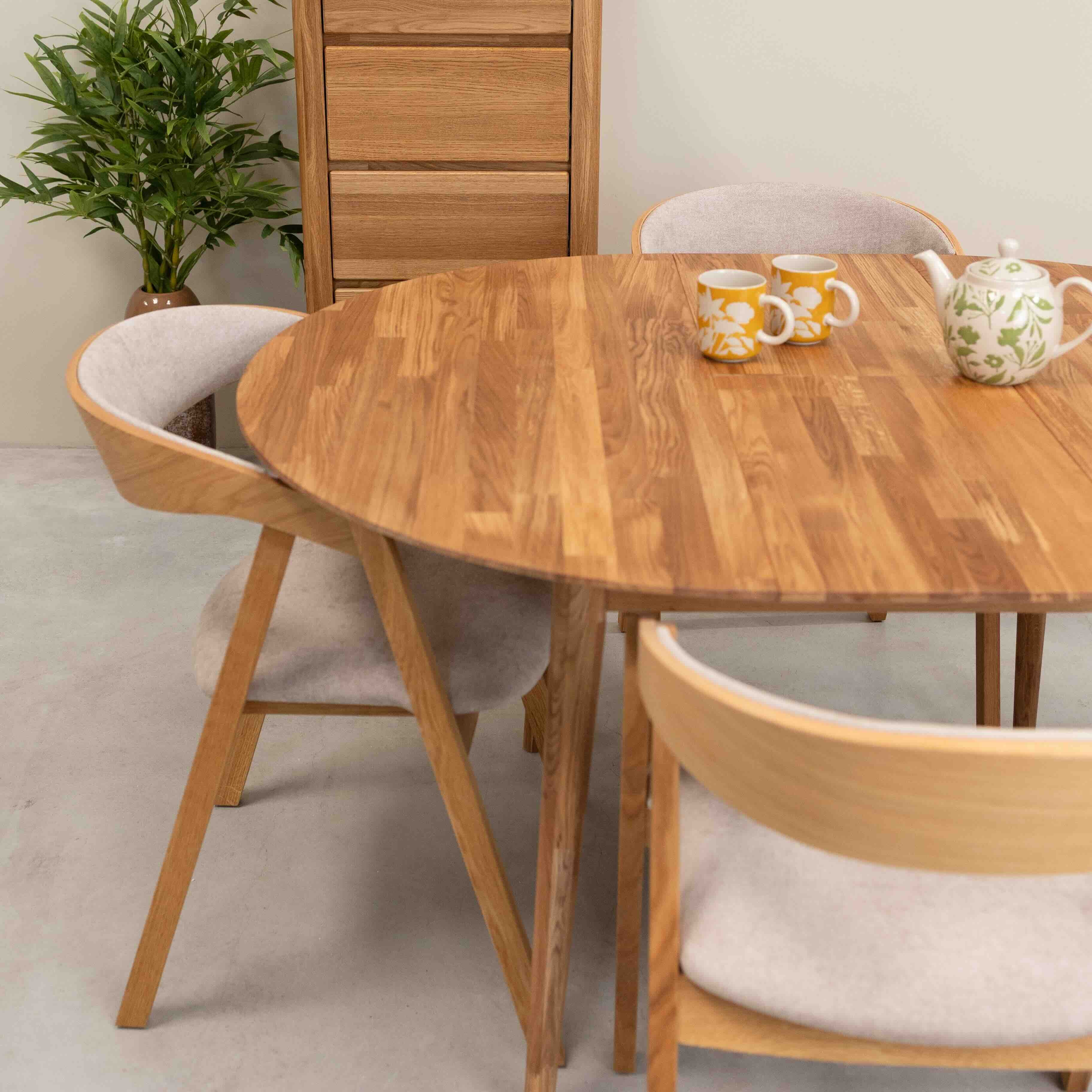 Ronde, uitschuifbare eettafel van massief eikenhout Escandi 5 | NordicStory - Image 17