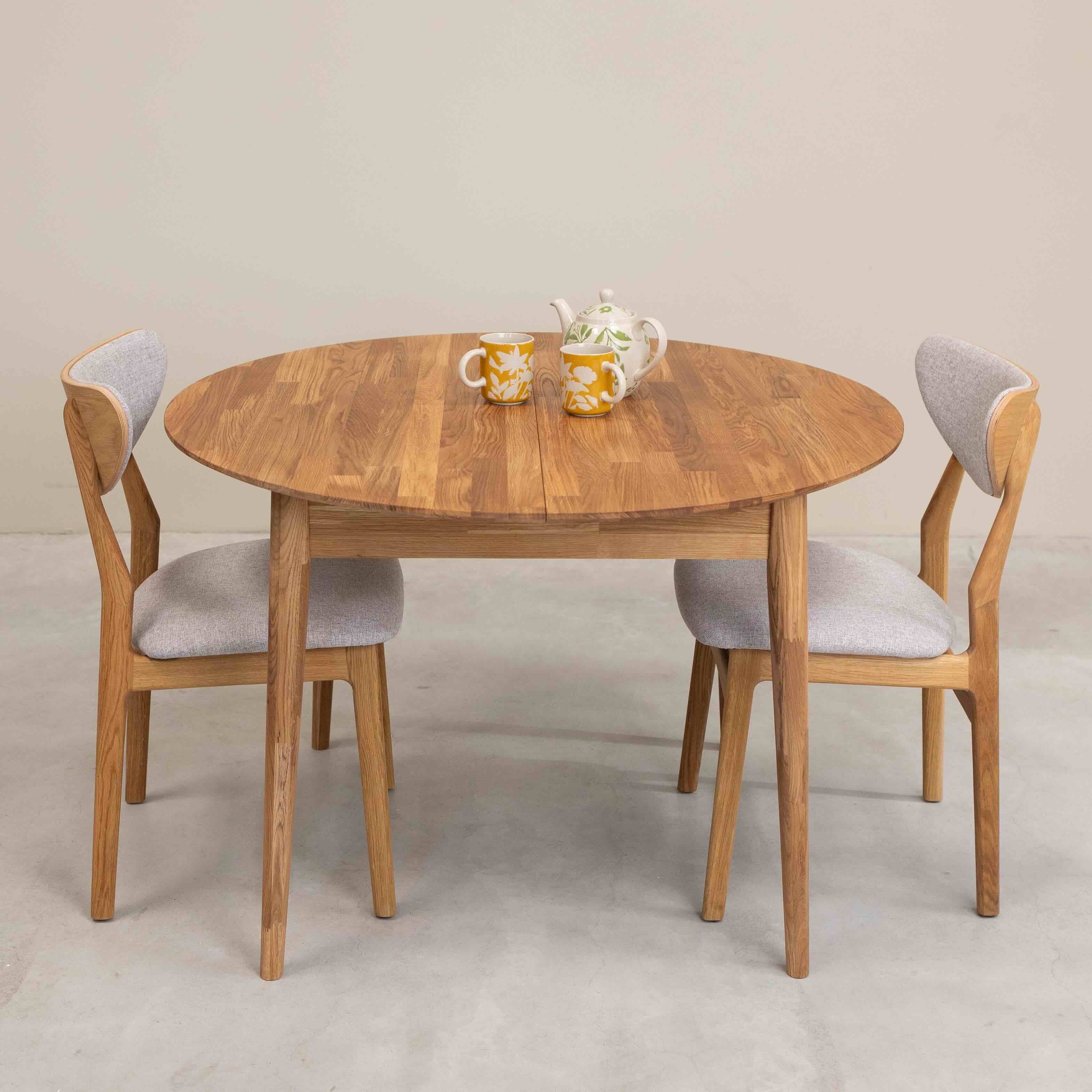 Ronde, uitschuifbare eettafel van massief eikenhout Escandi 5 | NordicStory - Image 8