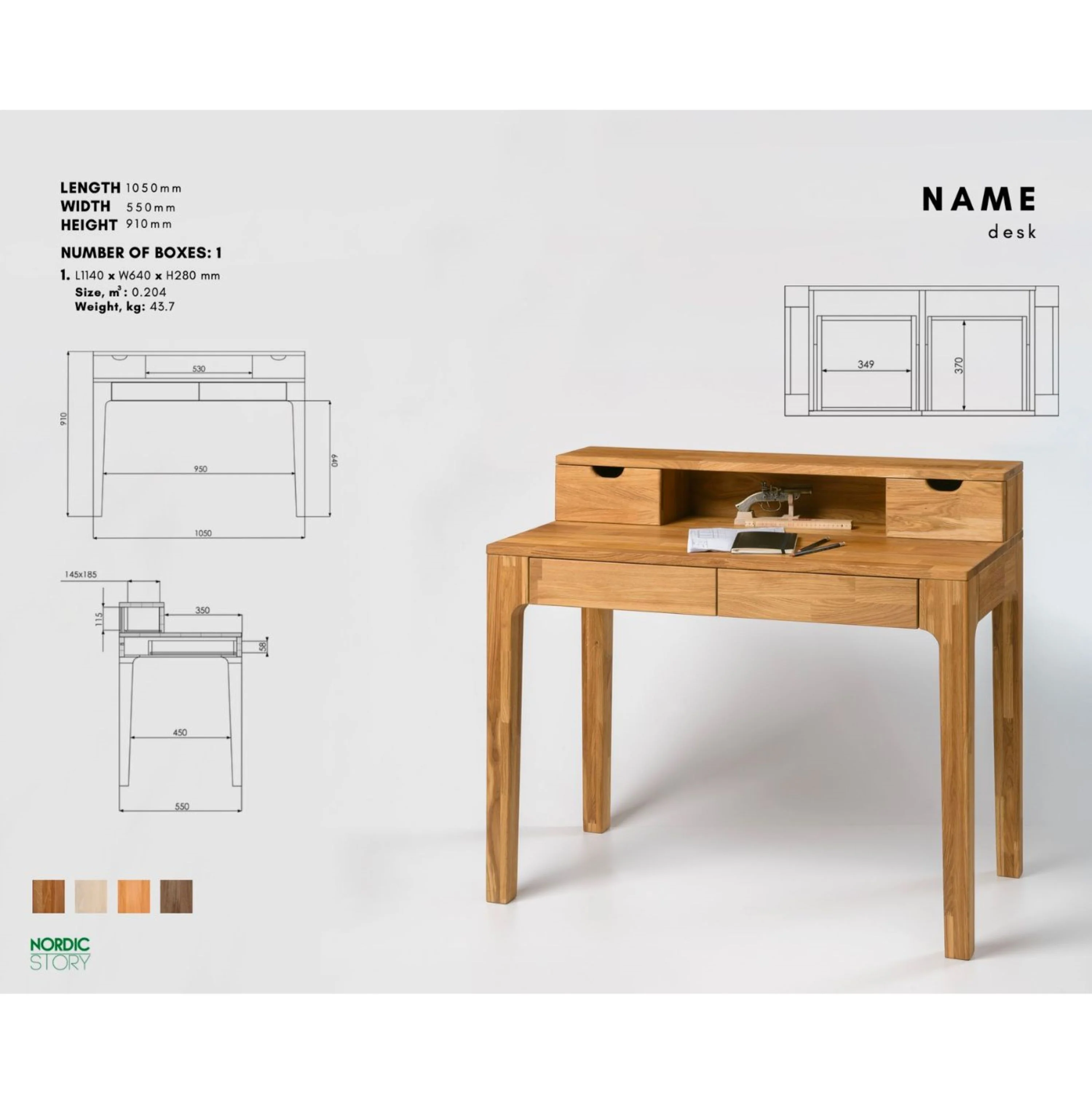 Axel II massief eikenhouten bureau | NordicStory - Image 7