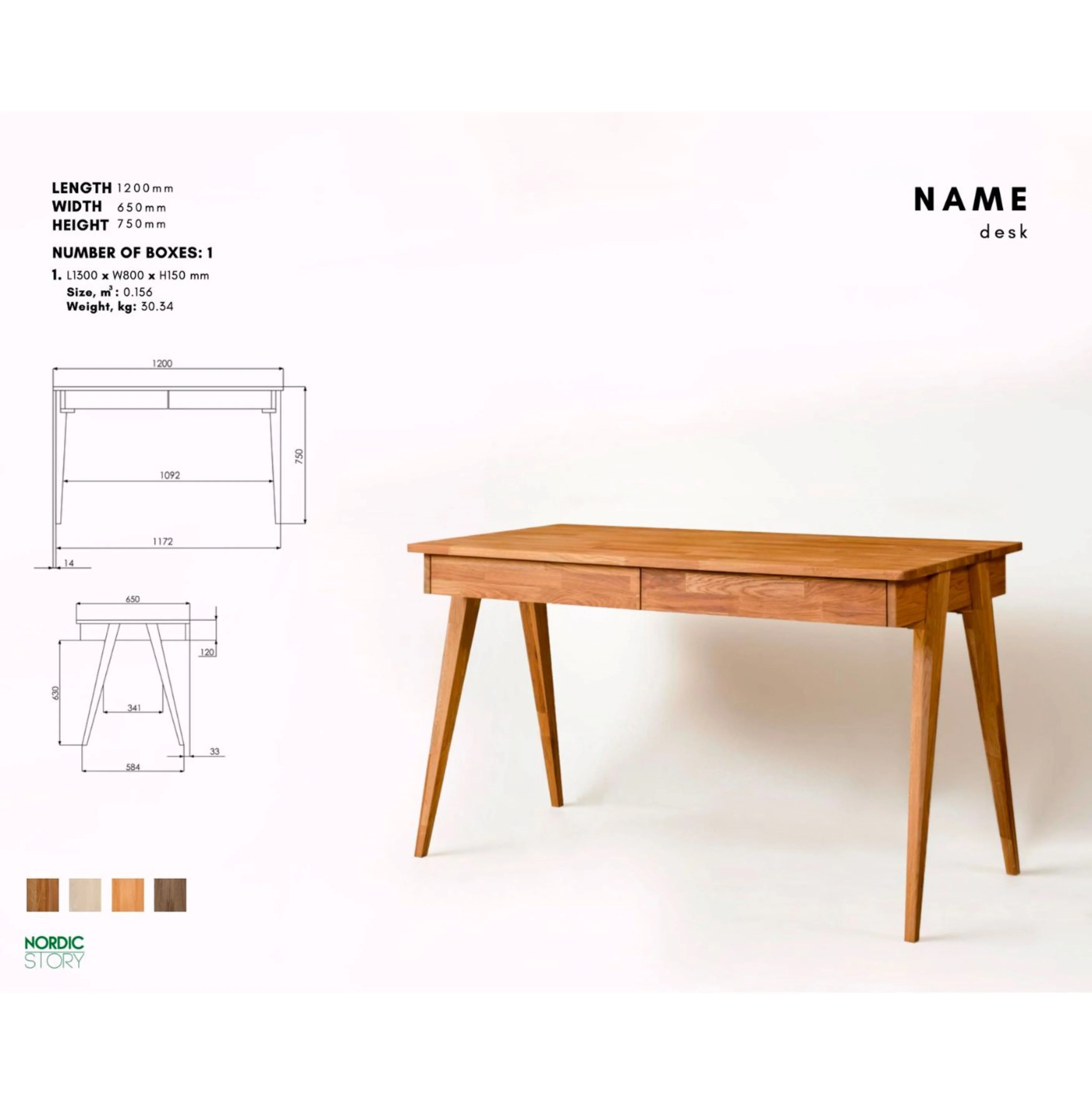 Bureau van massief eikenhout Berg | NordicStory - Image 11