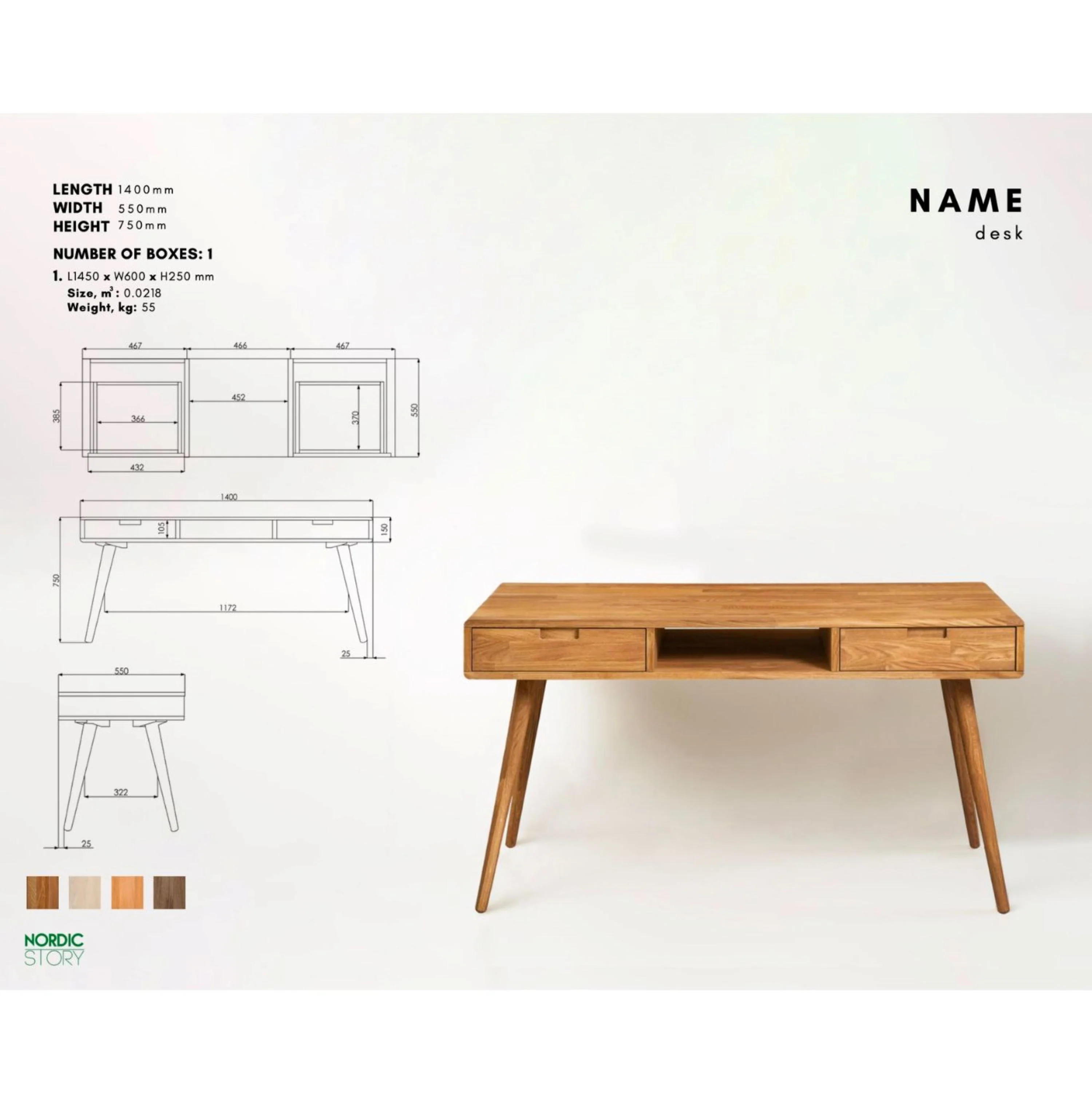 Escandi 5 massief eikenhouten bureau | NordicStory - Image 13