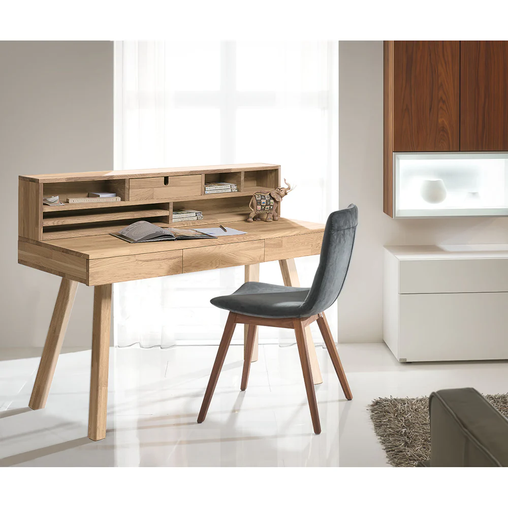 Einstein 2 massief eikenhouten bureau met zwevend boekenrek | NordicStory - Image 11