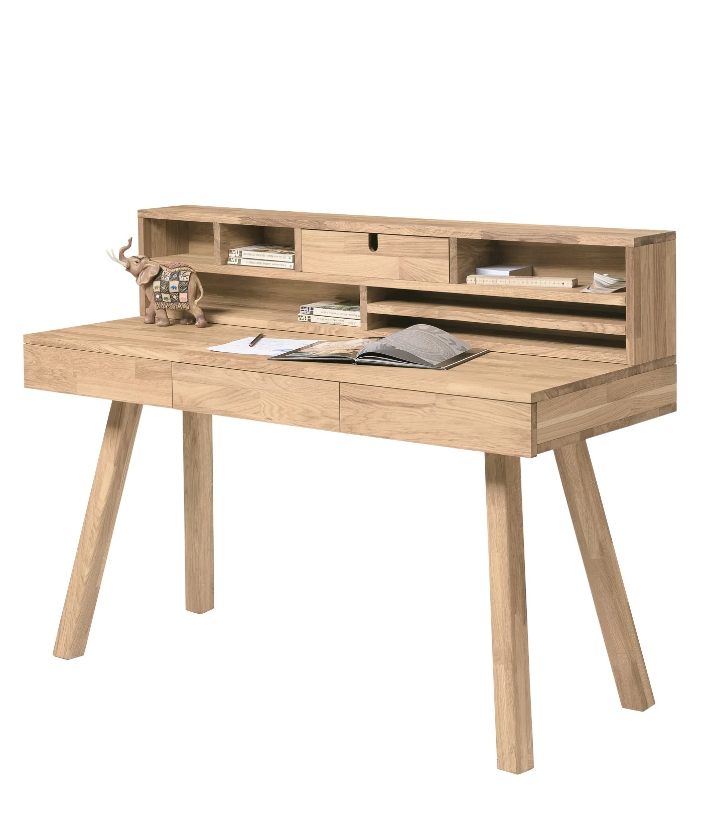 Einstein 2 massief eikenhouten bureau met zwevend boekenrek | NordicStory - Image 12