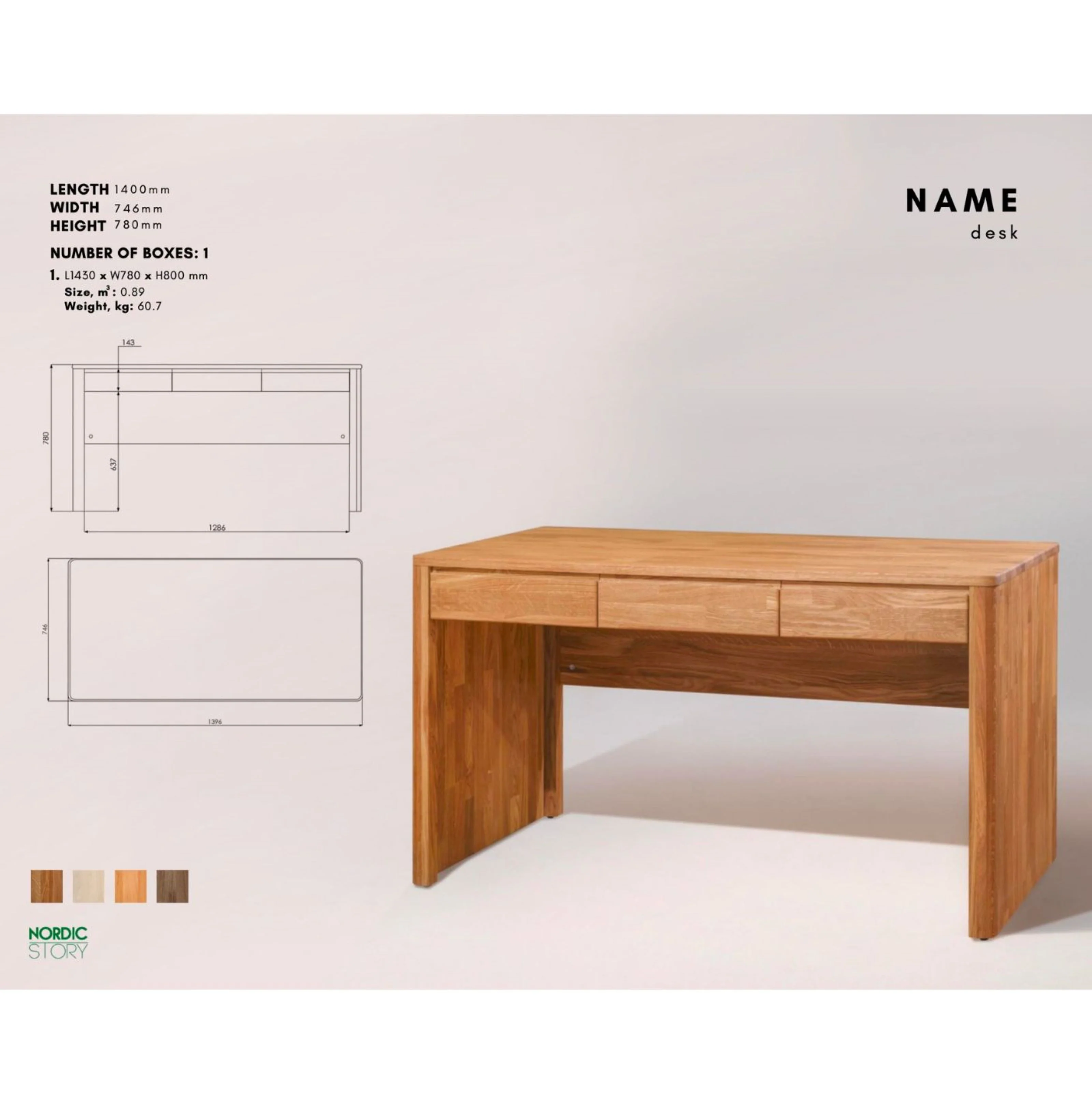 Elsa massief eikenhouten bureau | NordicStory - Image 15