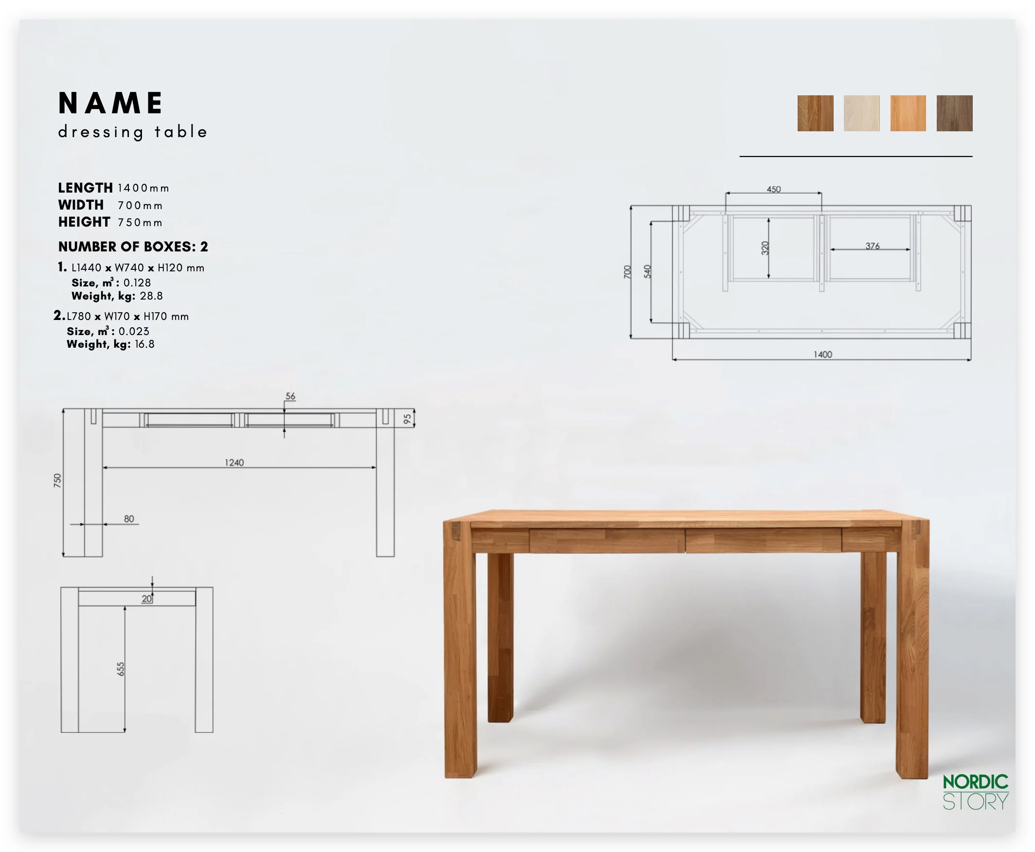 Bureau van massief eikenhout Royal| NordicStory - Image 10