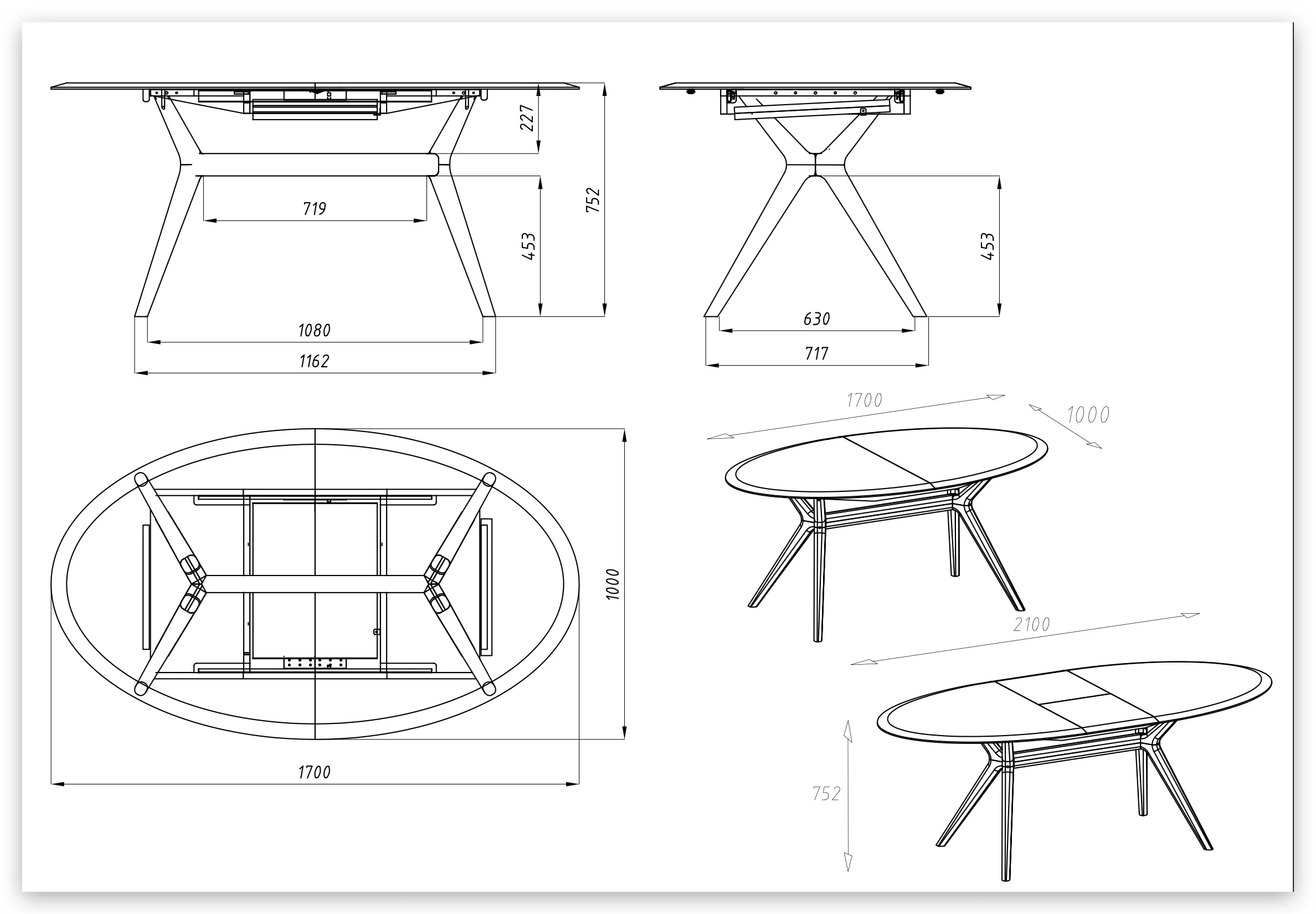Uitschuifbare eettafel in massief eiken Carmen | NordicStory - Image 25