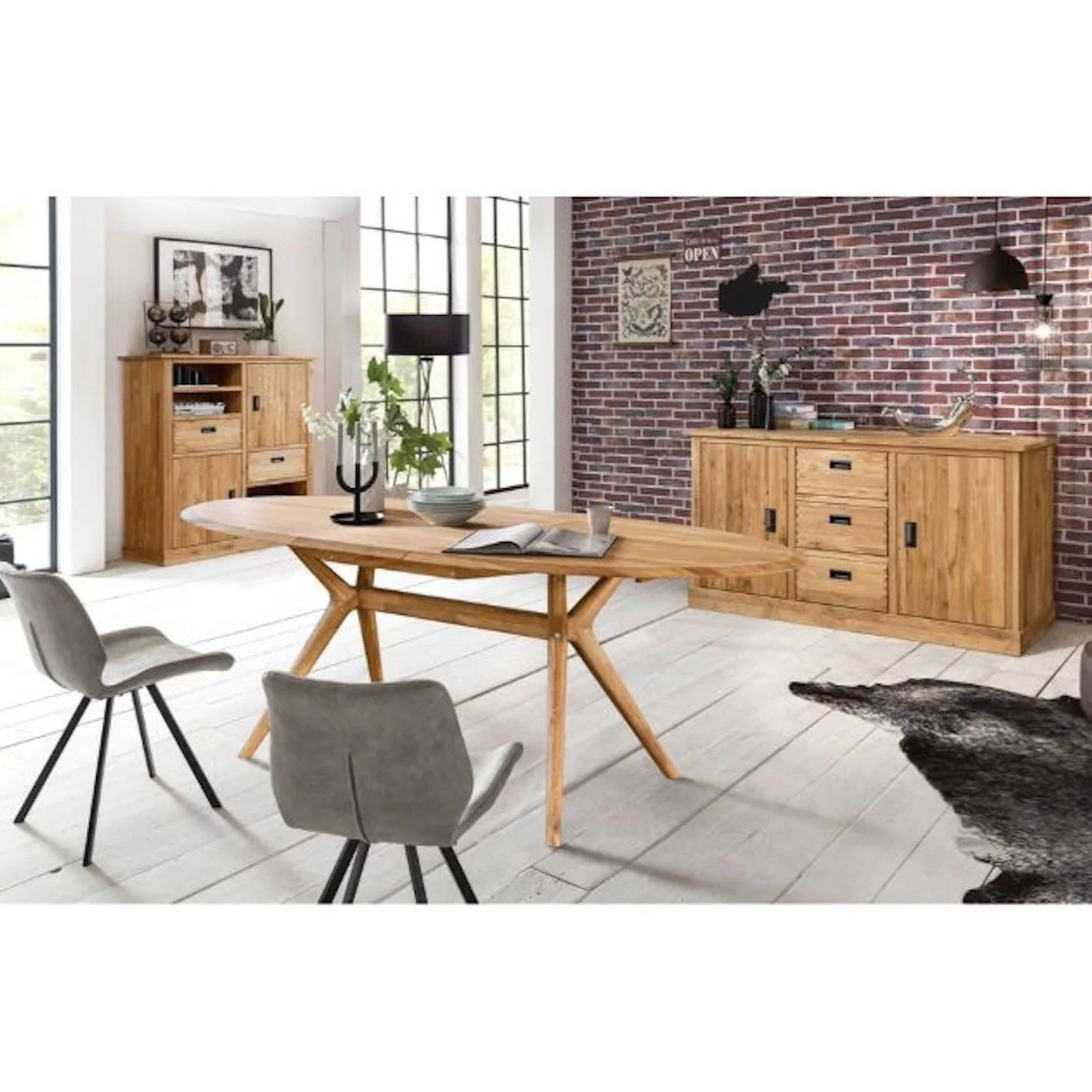 Uitschuifbare eettafel in massief eiken Carmen | NordicStory - Image 26