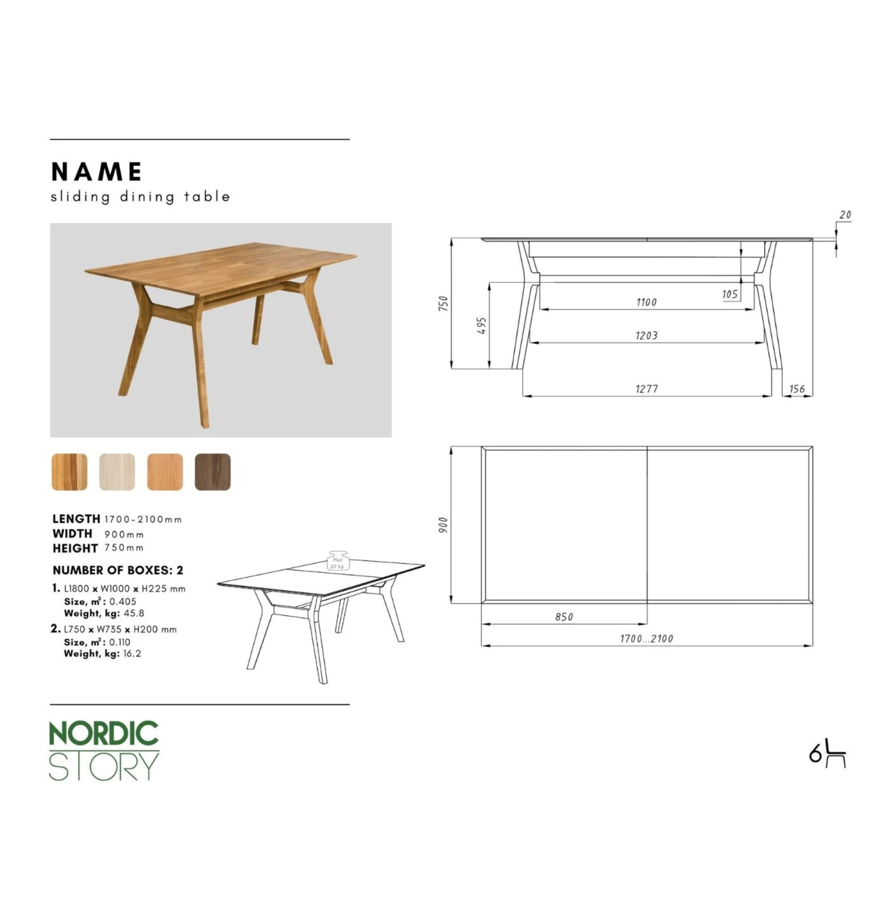 Massief eiken uitschuifbare eettafel Harold | NordicStory - Image 18