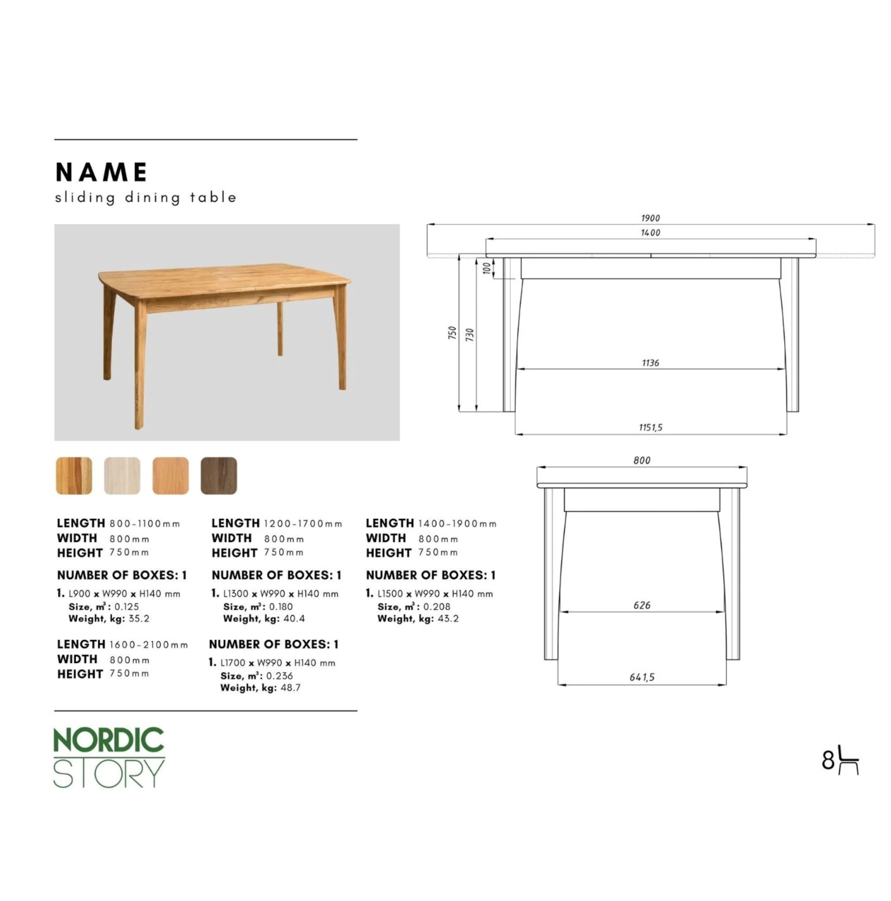 Uitschuifbare eettafel in massief eiken Monty | NordicStory - Image 16