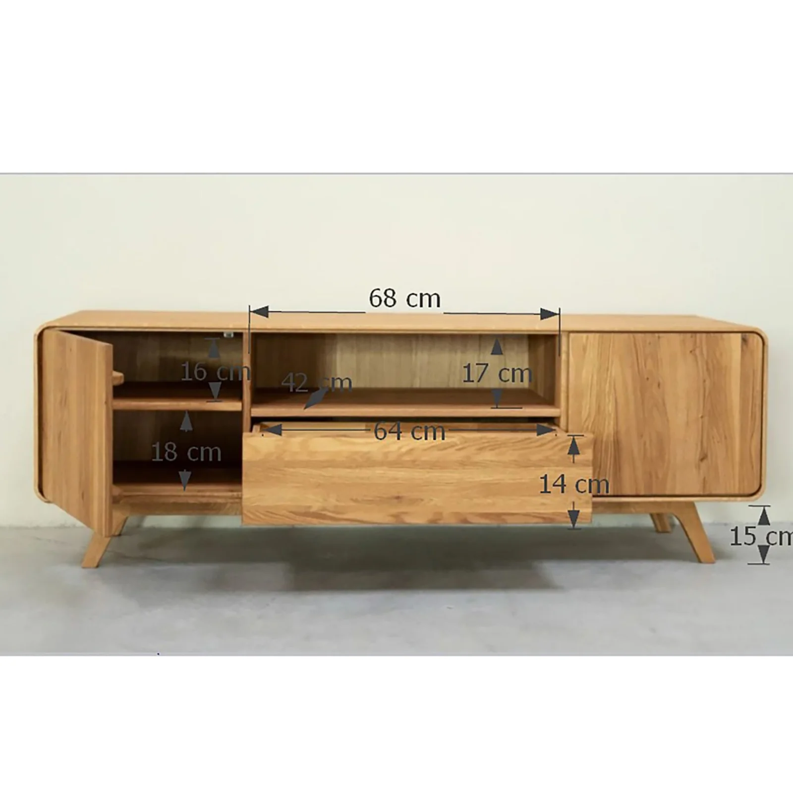 Massief eikenhouten tv-meubel Geneva 1 | NordicStory - Image 9