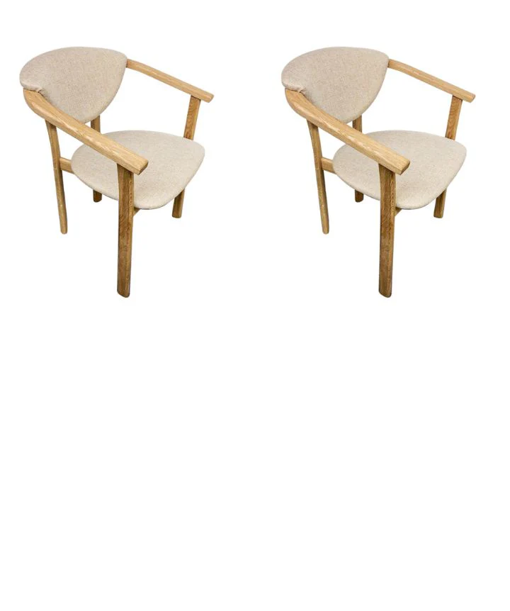 Set van 2 of 4 Alexis eetkamerstoelen, frame van massief eiken, bekleding beige | NordicStory - Image 10