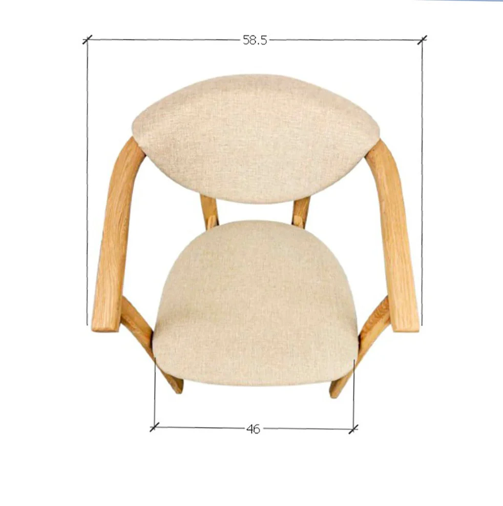 Set van 2 of 4 Alexis eetkamerstoelen, frame van massief eiken, bekleding beige | NordicStory - Image 4