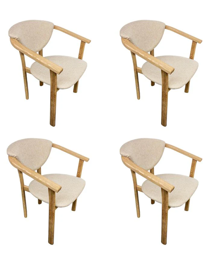 Set van 2 of 4 Alexis eetkamerstoelen, frame van massief eiken, bekleding beige | NordicStory - Image 9