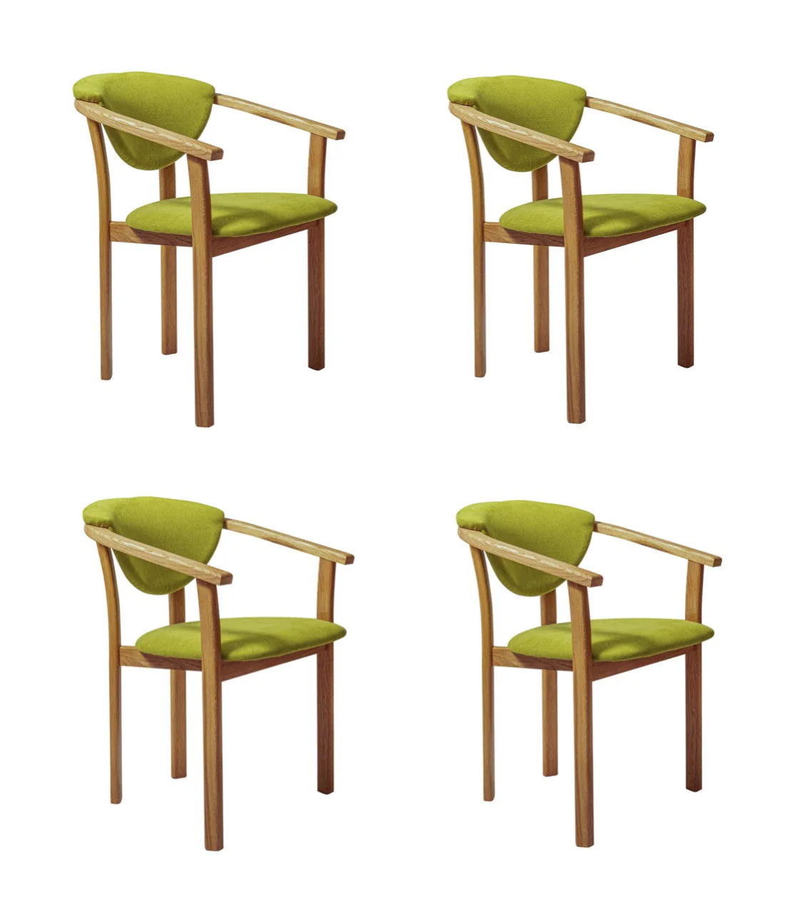 Set van 2 of 4 Alexis eetkamerstoelen, frame van massief eiken, bekleding in levend groen | NordicStory - Image 13