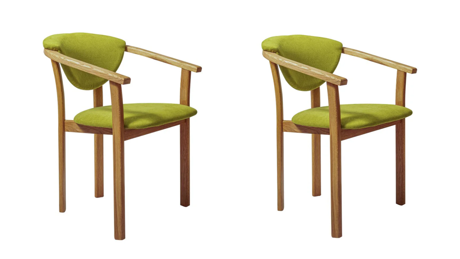 Set van 2 of 4 Alexis eetkamerstoelen, frame van massief eiken, bekleding in levend groen | NordicStory - Image 6