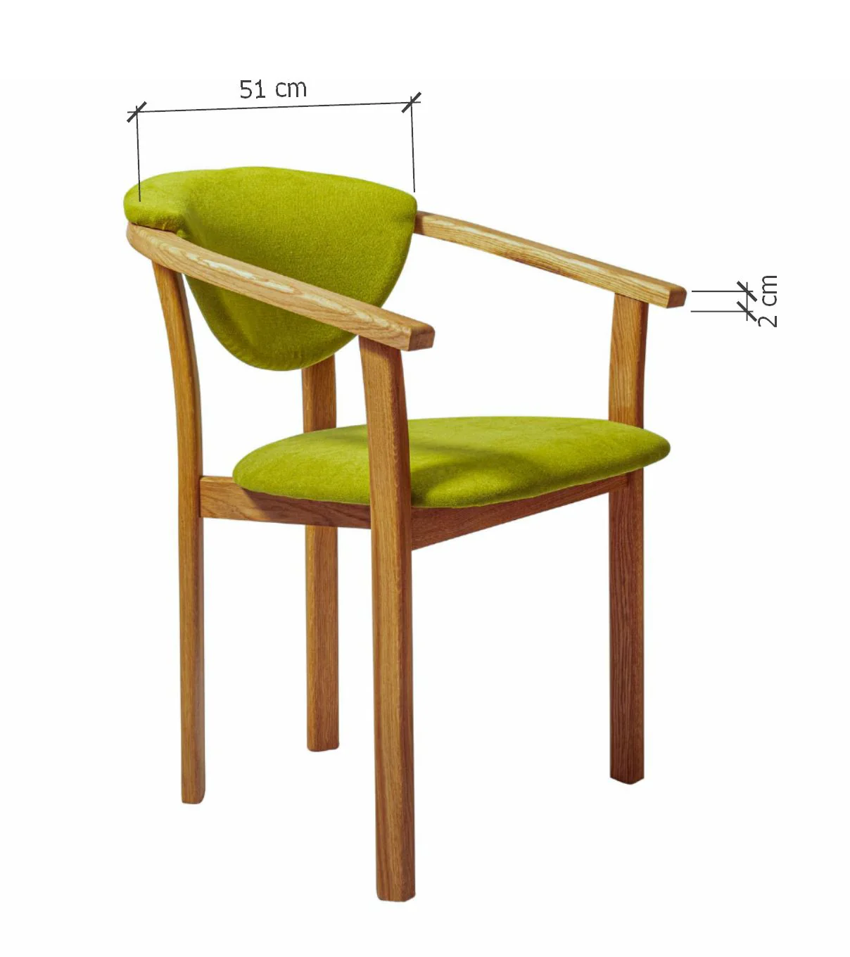 Set van 2 of 4 Alexis eetkamerstoelen, frame van massief eiken, bekleding in levend groen | NordicStory - Image 7