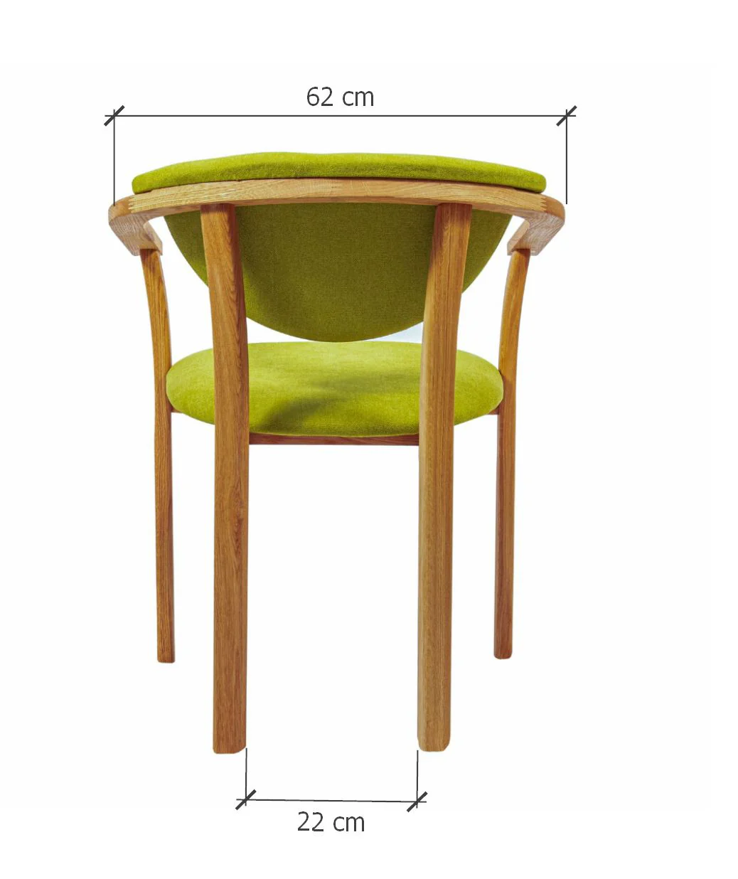 Set van 2 of 4 Alexis eetkamerstoelen, frame van massief eiken, bekleding in levend groen | NordicStory - Image 8
