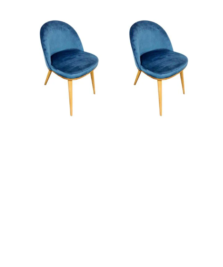 Set van 2 of 4 Clara eetkamerstoelen, frame van massief eiken, bekleding in Monako Blue | NordicStory - Image 11