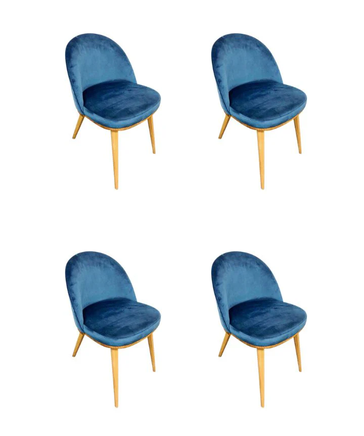 Set van 2 of 4 Clara eetkamerstoelen, frame van massief eiken, bekleding in Monako Blue | NordicStory - Image 12