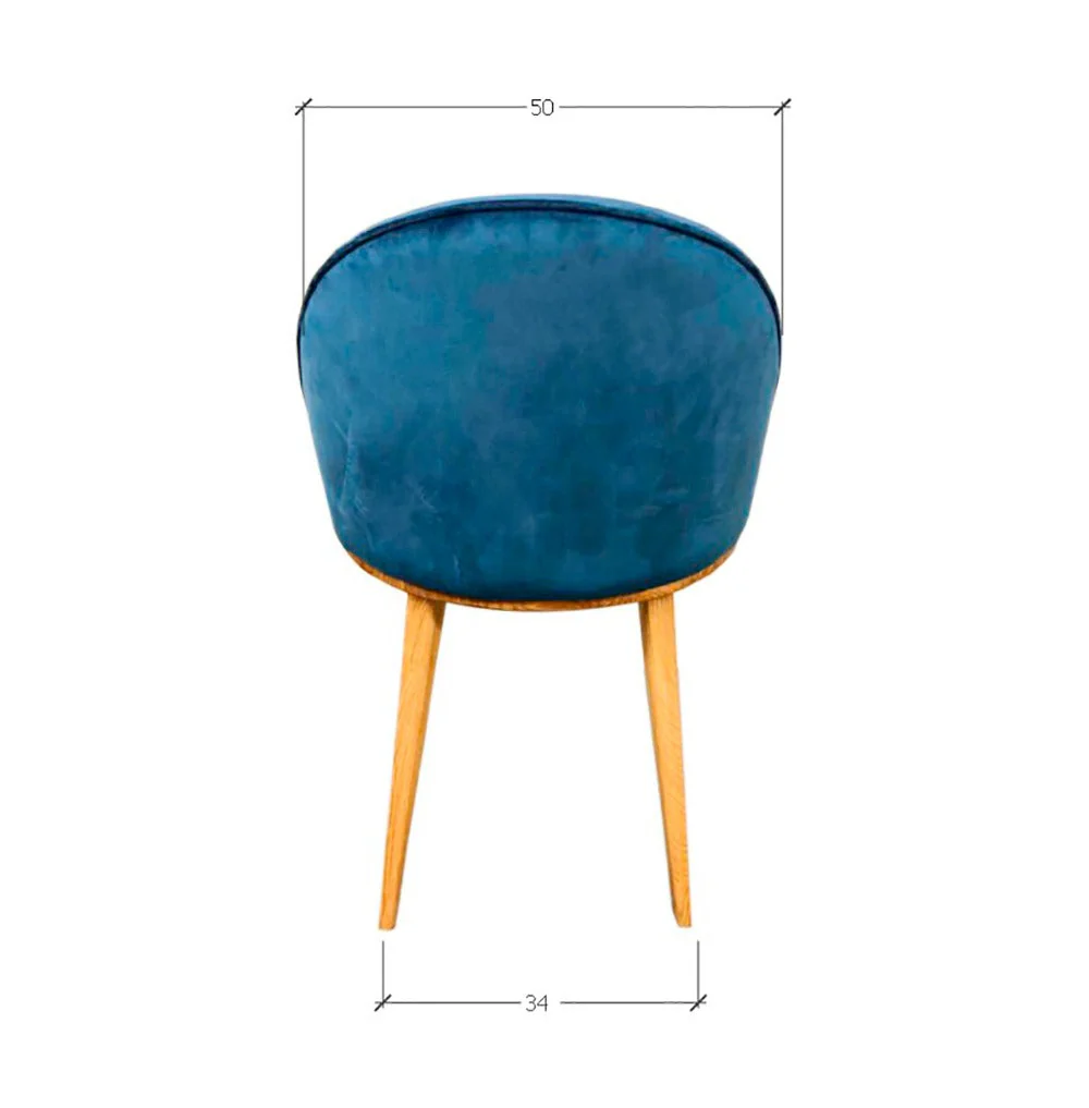 Set van 2 of 4 Clara eetkamerstoelen, frame van massief eiken, bekleding in Monako Blue | NordicStory - Image 9