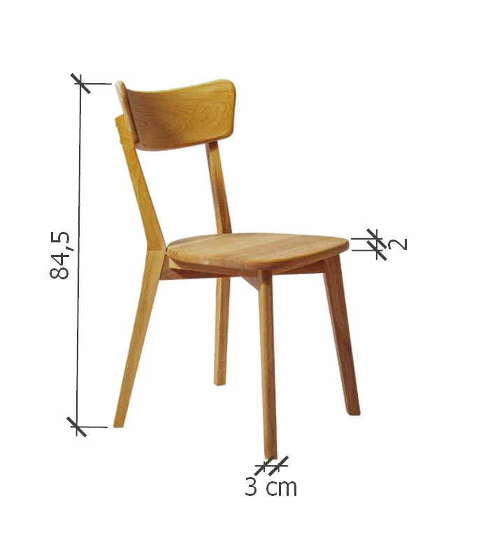 Set van 2 of 4 massief eiken eetkamerstoelen Diana | NordicStory - Image 4