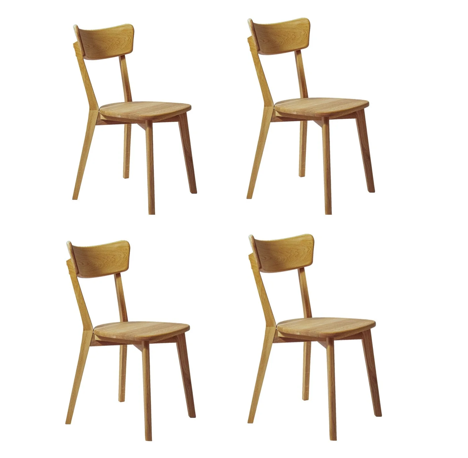 Set van 2 of 4 massief eiken eetkamerstoelen Diana | NordicStory - Image 8