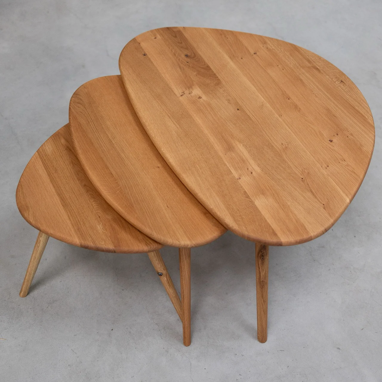 Set van 3 stapelbare salontafels in massief eiken Geneva | NordicStory - Image 3