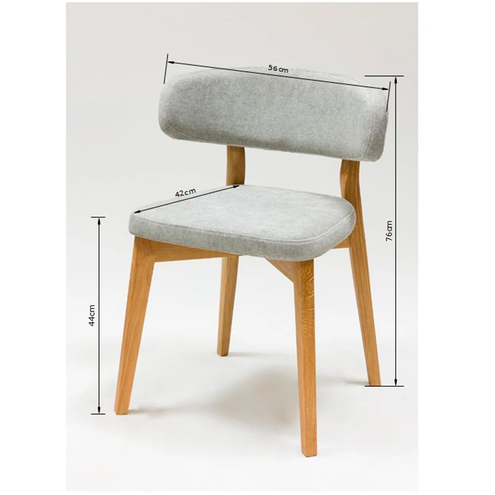 Set van 2 of 4 Claus massief eiken eetkamerstoelen, bekleed in grijs of bruin | VESKOR - Image 13