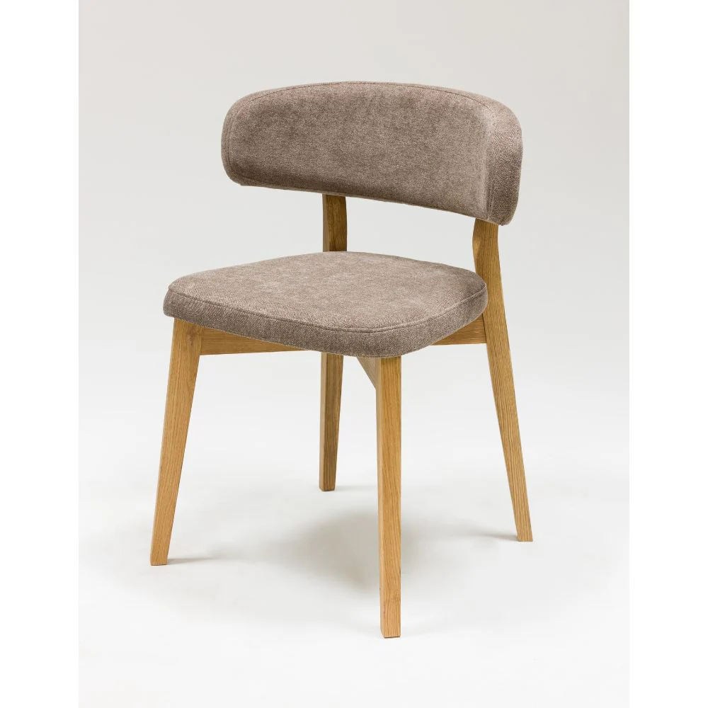 Set van 2 of 4 Claus massief eiken eetkamerstoelen, bekleed in grijs of bruin | VESKOR - Image 8