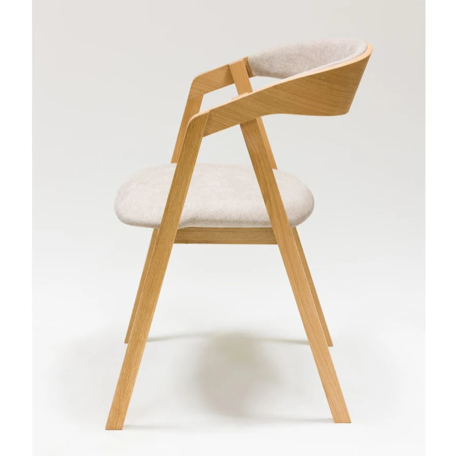 Set van 2 of 4 Knut massief eiken eetkamerstoelen, bekleding Beige/Antraciet Grijs | VESKOR - Image 13