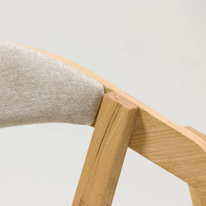 Set van 2 of 4 Knut massief eiken eetkamerstoelen, bekleding Beige/Antraciet Grijs | VESKOR - Image 14