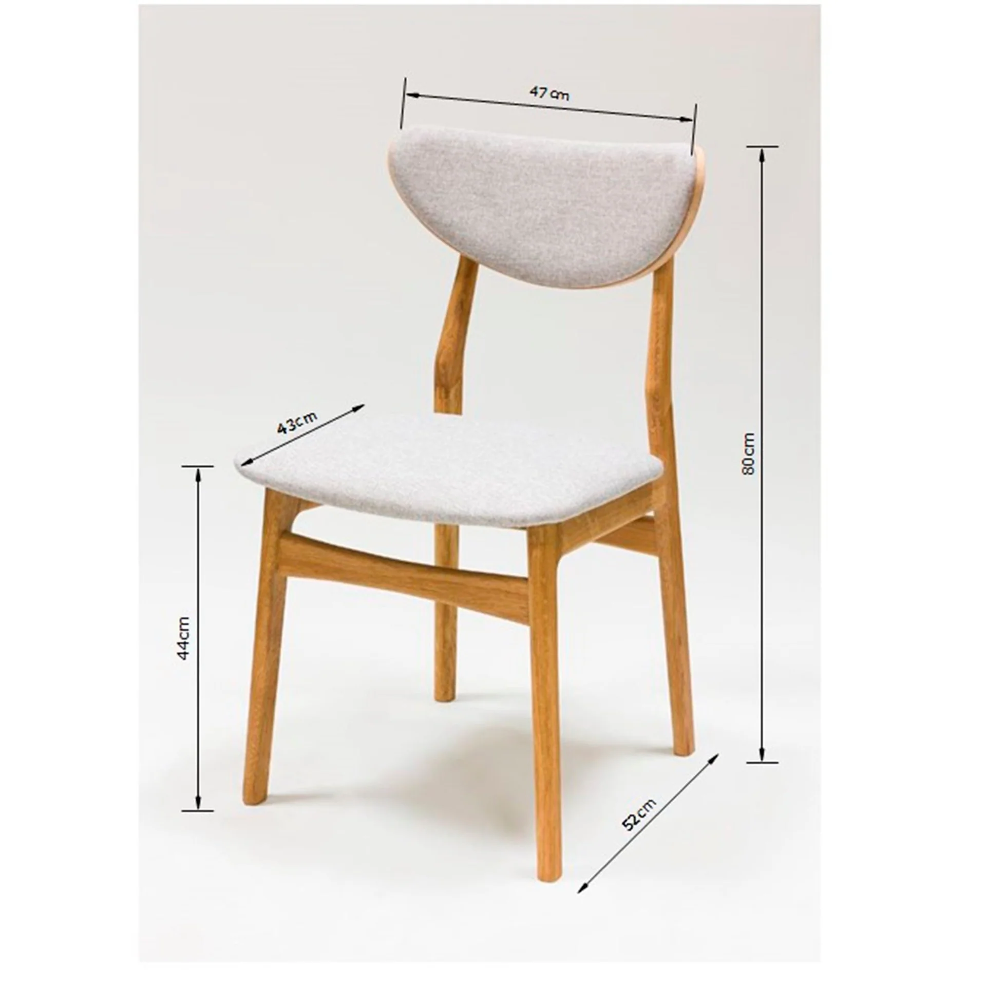 Set van 2 of 4 Maxwell eetkamerstoelen van massief eikenhout, gestoffeerd | VESKOR - Image 13